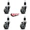 Service Caster 3.5'' Gray Poly Wheel Swivel 1-1/2'' Expanding Stem Caster Set, 4PK SCC-EX20S3514-PPUB-112-4 - alternate 4